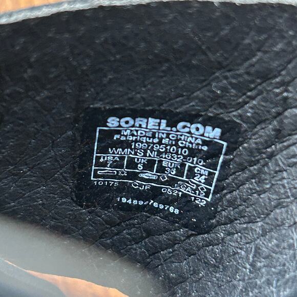 Sorel Black Cameron Flatform Mule Sandal Slip On Crisscross Flip flop 7 NEW - Picture 4 of 13